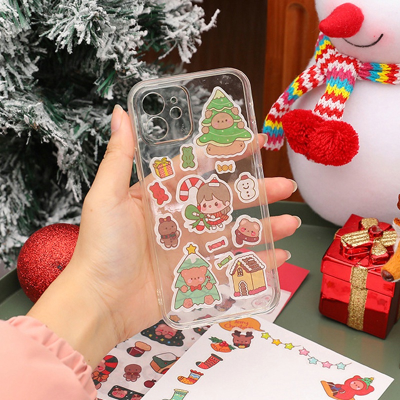 Set 4 Tấm sticker Dán Trang Trí Giáng Sinh Hình Bông Tuyết