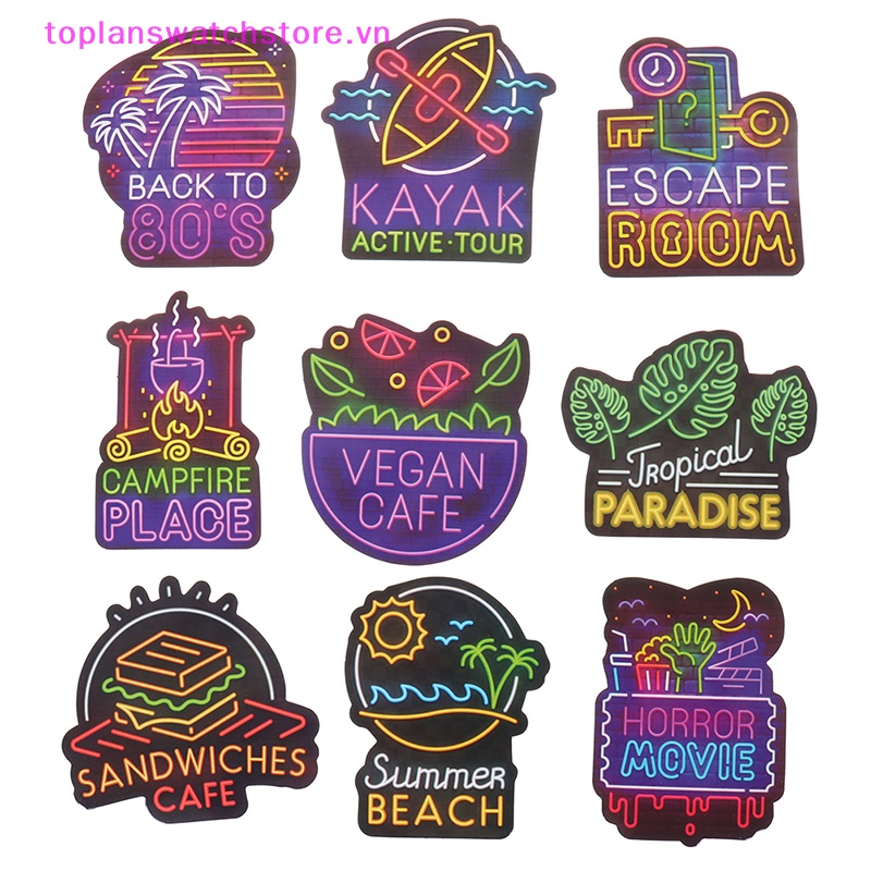 Set 50 Miếng Dán Màu neon Trang Trí Ván Trượt / laptop / Xe Hơi / Xe Đạp vn