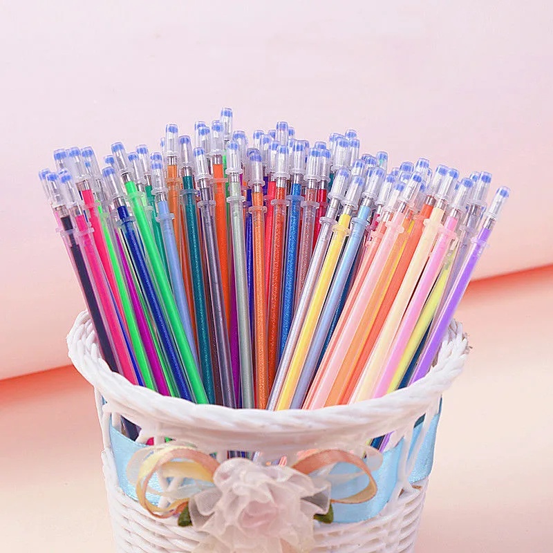 Bộ 12 Bút Mực gel Ngòi Kim Tuyến Nhiều Màu Sắc Dùng Cho Học Sinh / Văn Phòng