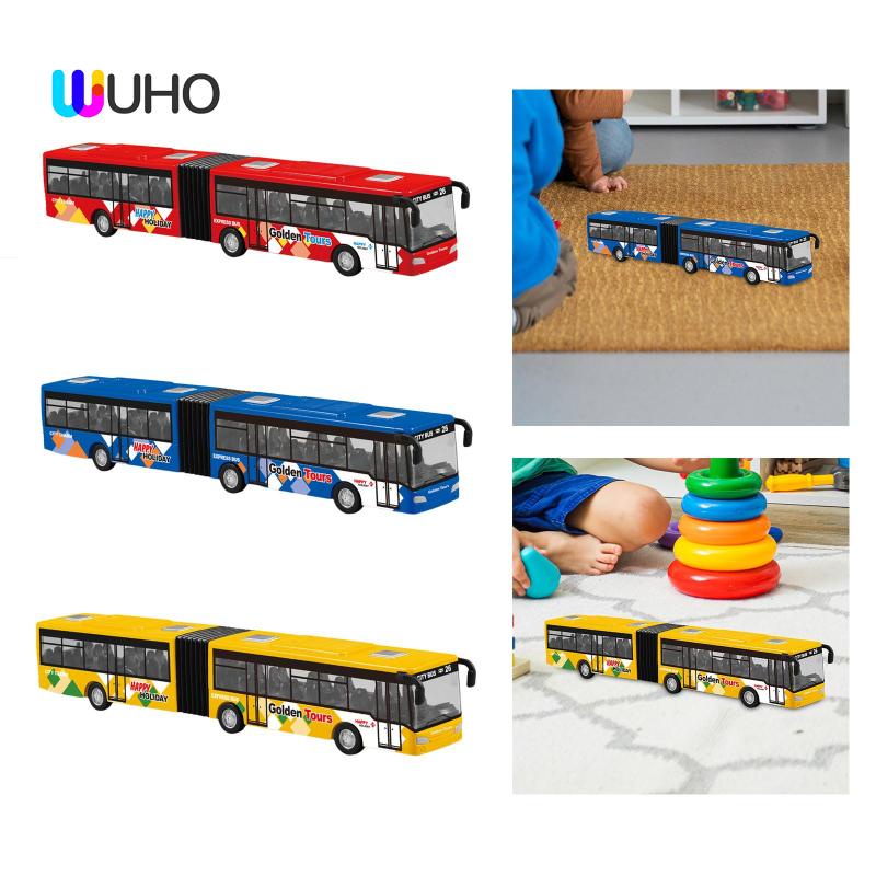 Mô Hình Xe Buýt Kéo Lưng Dài Bằng Hợp Kim Trang Trí Lễ Hội