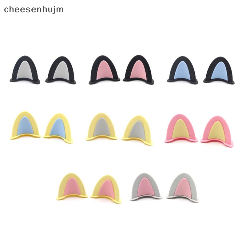 Set 2 Miếng Dán Trang Trí Mũ Bảo Hiểm Hình Tai Mèo Dễ Thương vn