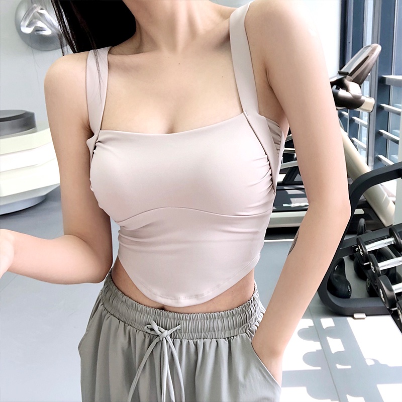 (Cố Định Cố Định) Áo Ngực Thể Thao Dây Bản Rộng Tập Thể Dục Cho Nữ