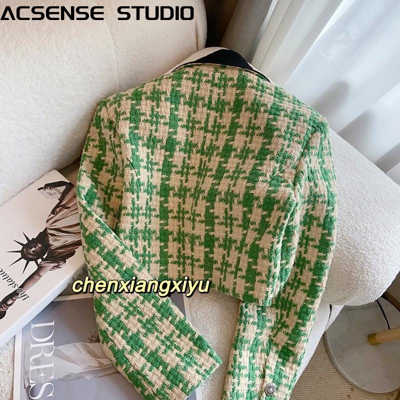 ACSENSE STUDIO Áo khoác dạ áo dạ tweed thu đông nữ casual Phong cách Fashion comfortable WXW239367H38Z230923