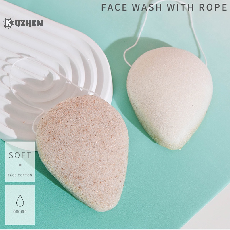 Kuzhen 1 Mút Rửa Mặt Tẩy Tế Bào Chết mini Hình Tròn Bằng Bọt Biển Tự Nhiên Chăm Sóc Da