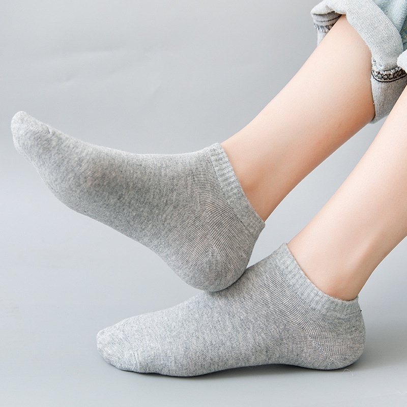 Đôi Vớ Thuyền Màu Trắng Đen Xám Thời Trang Xuân Hè Dành Cho Nam Nữ