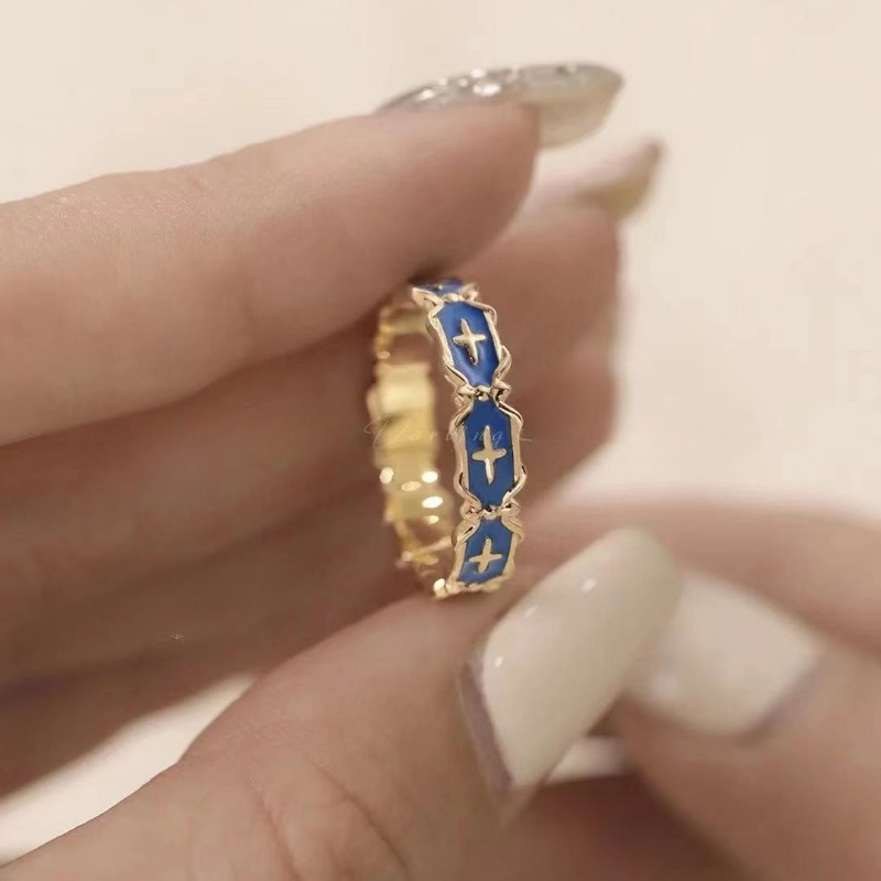 Temperament Enamel Ring Girls' New Pattern Peacock Green Zircon Small Design Sense Light Luxury Ins Fashion Art Index Finger Ring Fashion
