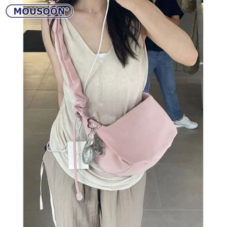 MOUSOON  Túi Đeo Chéo Vai Xếp Ly Hình Đám Mây Đơn Giản Sức Chứa Lớn Kiểu Hàn Quốc niche Cho Nữ