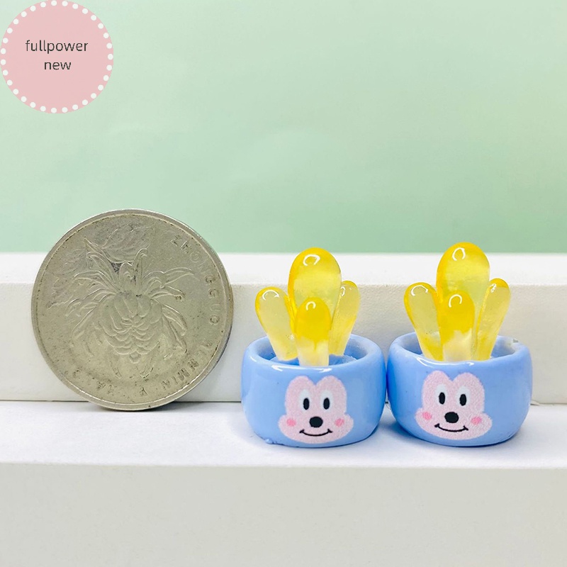 Fullpowernew Chậu Cây Nhựa Phát Quang mini Trang Trí Nội Thất Nhà Búp Bê vn
