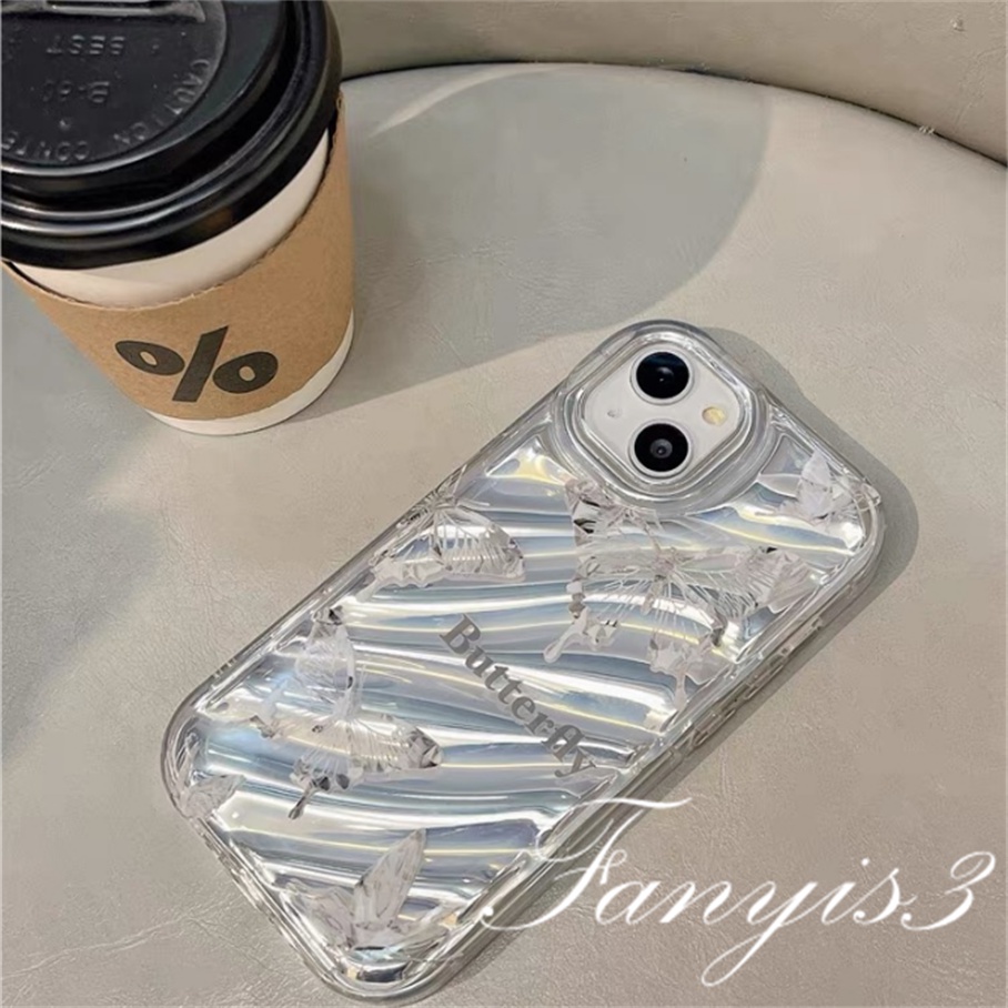 Ốp Điện Thoại tpu Dẻo Màu laser Họa Tiết Bươm Bướm Cho iphone 15 14 13 12 11 pro max x xr xs max 8 7 6s plus se 2020