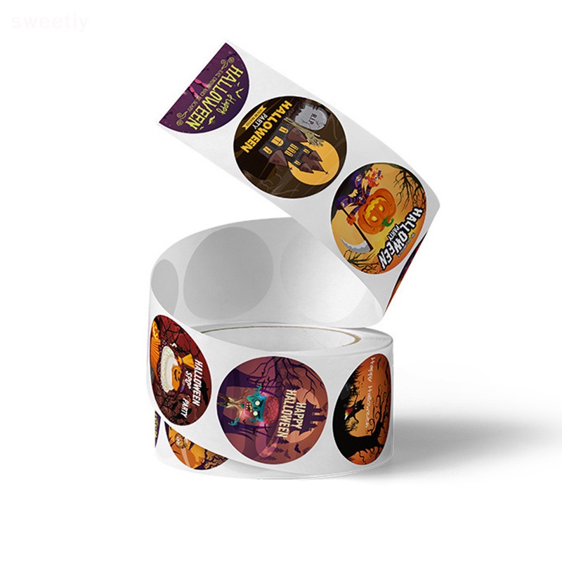 Set 500 sticker 1inch Dán Trang Trí halloween Mới