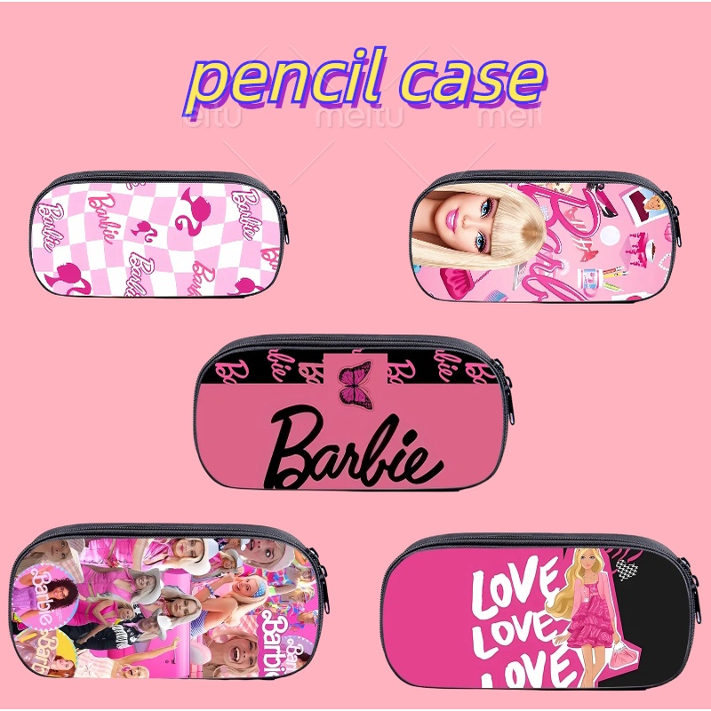 Hộp văn phòng phẩm học sinh theo chủ đề Barbie, quà tặng bé gái, đồ dùng học tập, túi đựng bút chì đ