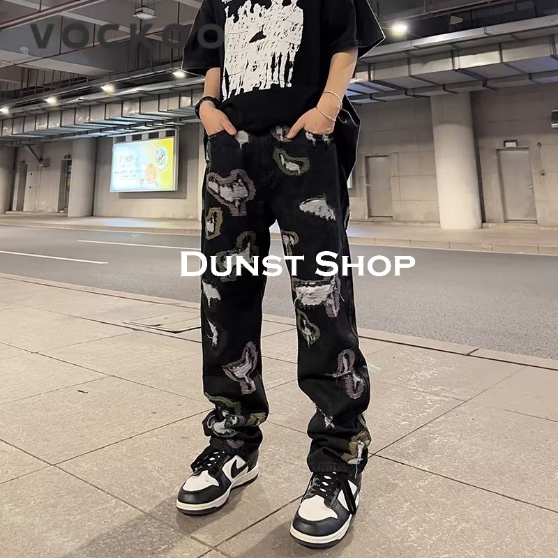 Dunst Shop  quần jean ống rộng quần nam ống rộng quần 2023 NEW DS0801  Chất lượng cao Unique Phong cách fashion C97BG3E 36Z230909