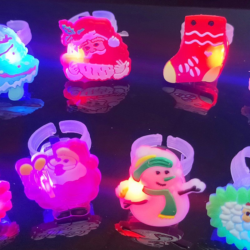 Nhẫn Đồ Chơi Có Đèn Phát Sáng Họa Tiết Hoạt Hình Dành Cho Bé Gái