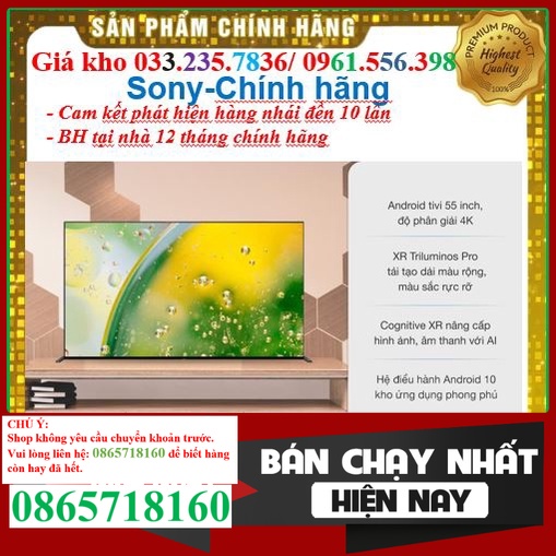 Tivi Sony 55 Inch KD-55X9000H 4K UHD &lt; Chính hãng BH:24 tháng tại nhà toàn quốc &gt;  .