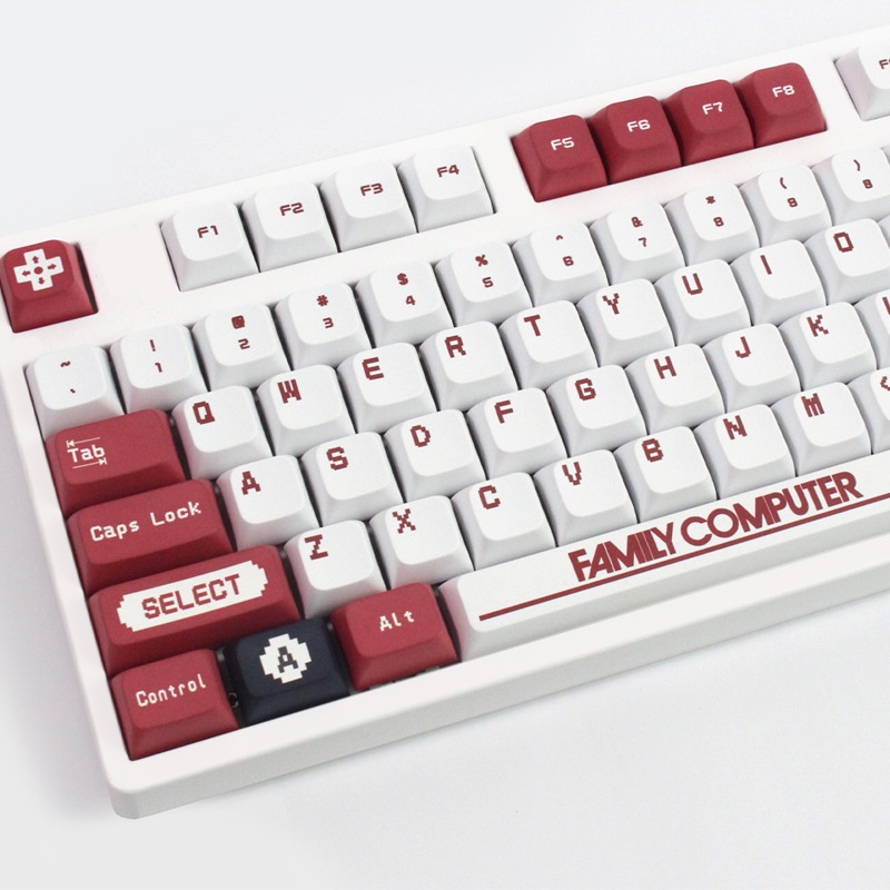 FC keycaps pixel màu đỏ và trắng, XDA9.5mm, bàn phím cơ tùy chỉnh keycaps dễ thương được cá nhân hóa, PBT thăng hoa