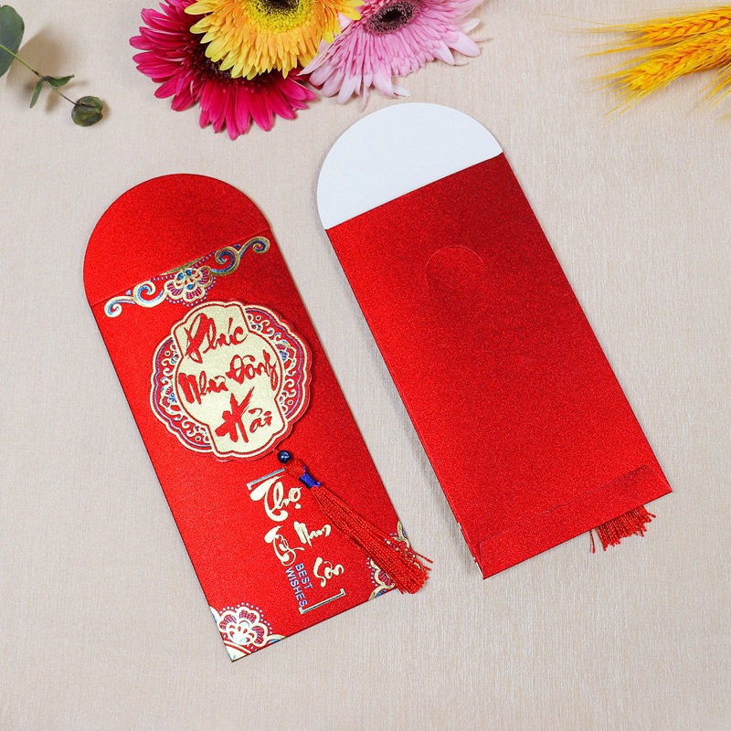 BAO LÌ XÌ ÁNH NHŨ KIM TUYẾN, câu chúc cát tường, mẫu mã sang trọng