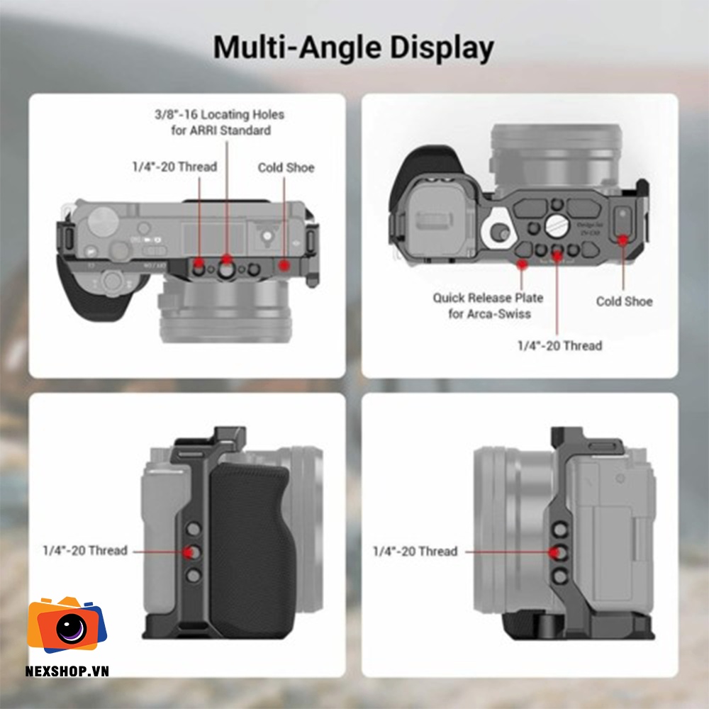 SMALLRIG Camera Cage with Grip for Sony ZV-E10 3538B