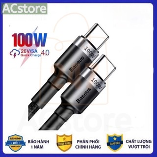 Dây sạc 2 đầu type c baseus 100w 60w - cáp sạc nhanh type c to type c qc3.0- hshop