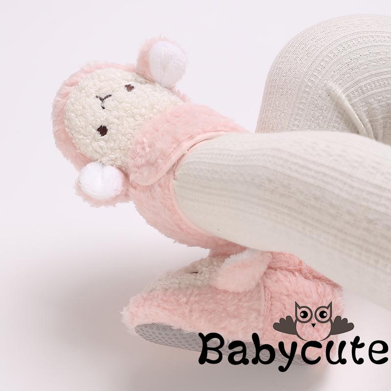 Giày Bốt Đi Tuyết Đế Mềm Chống Trượt In Hình Cừu Hoạt Hình Dành Cho Trẻ Sơ Sinh