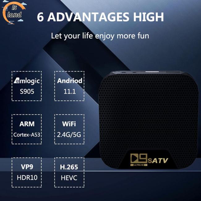 Thiết Bị Phát Đa Phương Tiện d9s 4k cortex-a53 quad core cpu mali-450 750mhz gpu tv box Thông Minh