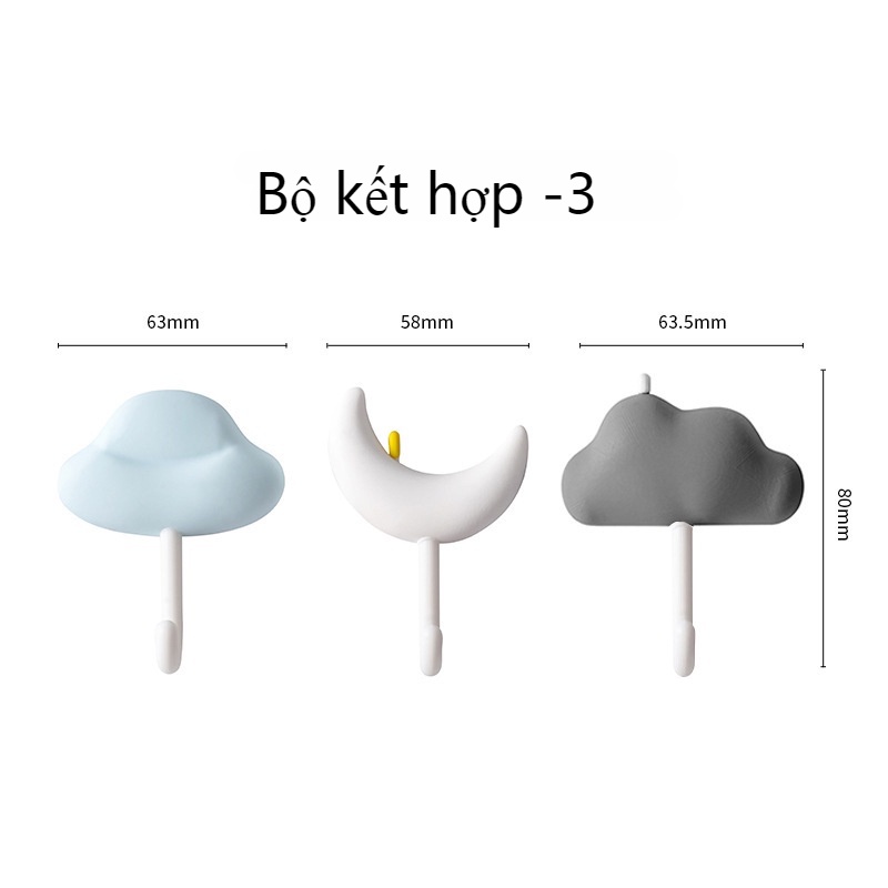 Bộ 3 Móc Treo Tường Siêu Dính Không Cần Khoan