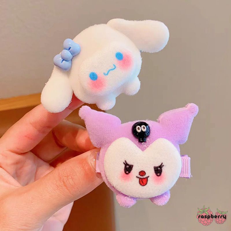 SANRIO Dễ Thương Kẹp Tóc Lông Xù Kiểu Hoạt Hình Đáng Yêu Cho Nữ Kiểu Hàn Quốc