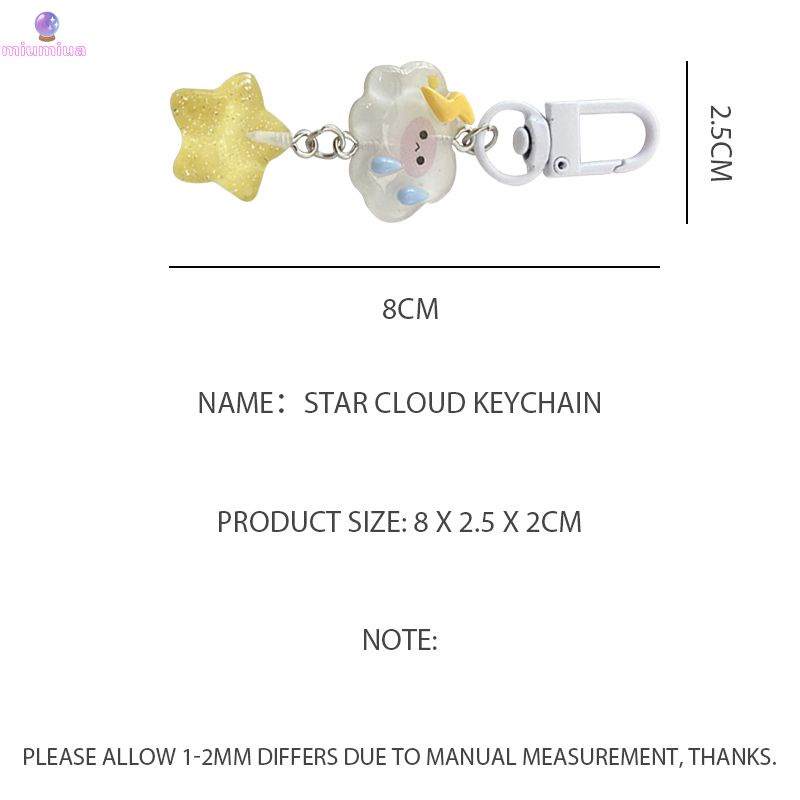 Miumiua🔮Móc Khóa Hình Đám Mây Hoạt Hình Màu Sắc Ngọt Ngào