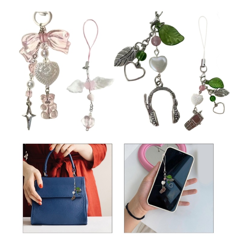 Dây Đeo Điện Thoại / Ví Tiền Hình Đôi Cánh Gấu Dễ Thương y2k