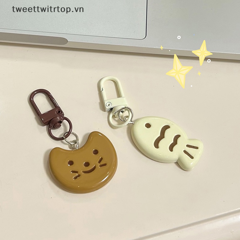 Trtop Móc Khóa Hình Mèo Con / Cá Hoạt Hình Đáng Yêu Sáng Tạo Trang Trí Ba Lô / Túi Xách vn