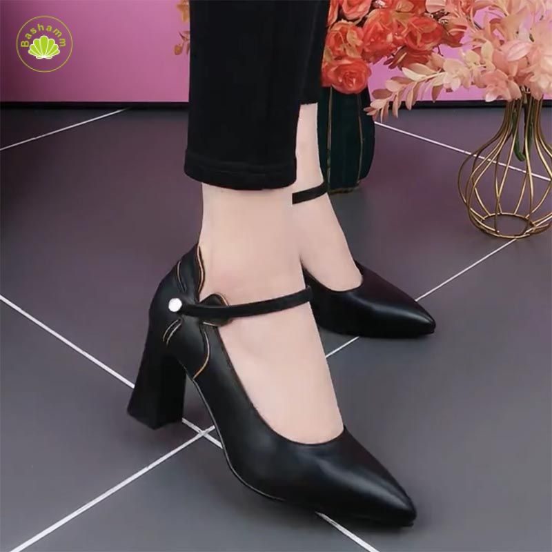 Bashamm Sandal Cao Gót Bằng Da Thật Thời Trang Mùa Hè 2023 Dành Cho Nữ