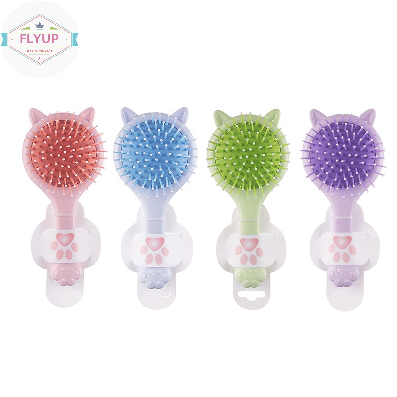 Flyup Lược Chải Tóc mini Hình Tai Mèo Có Gương Trang Điểm Mát Xa Da Đầu Làm Đẹp Cho Nữ vn