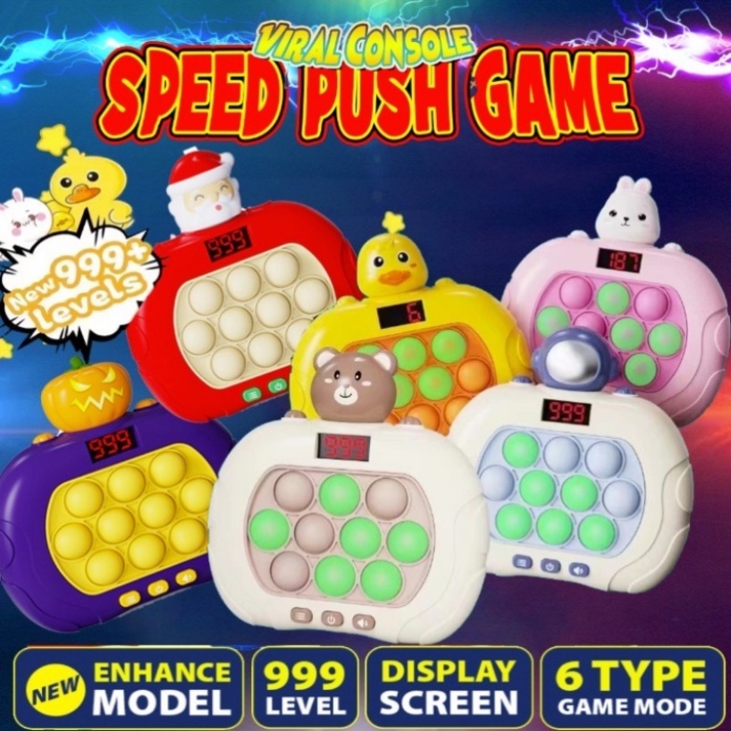 Máy Chơi game pop it 999 Cấp Độ Nhanh Chóng Có Màn Hình led Giảm Căng Thẳng Dùng Làm Quà Tặng halloween / Giáng Sinh / Người Lớn / Trẻ Em