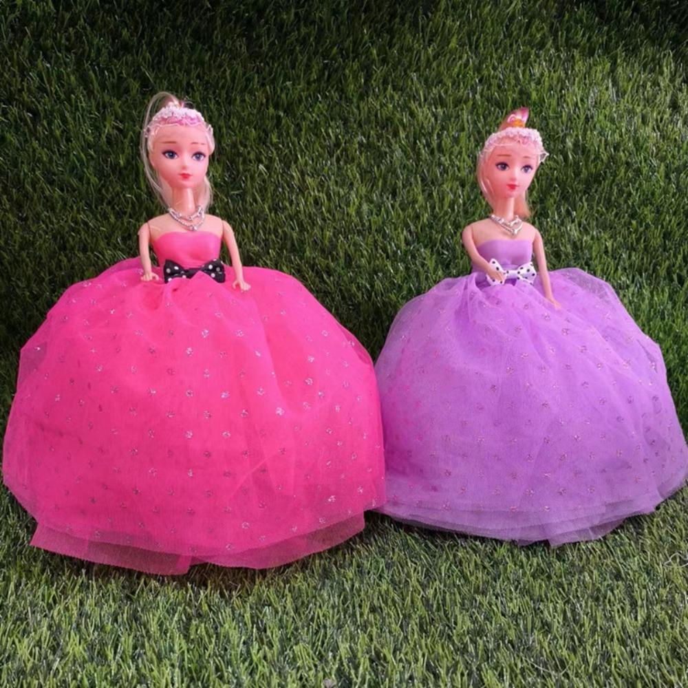 Dallas1 Đầm Cưới Cho Búp Bê bjd 30cm 30cm Bằng Nhựa Đính Kim Sa Ngôi Sao Màu Hồng