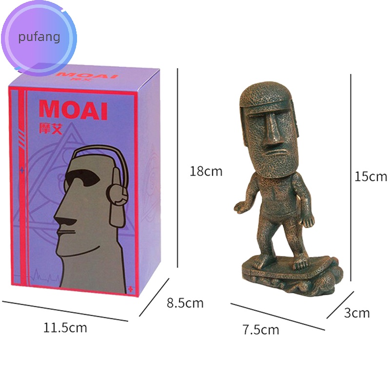 Pufang Hộp Quà Tặng Đá moai Bằng resin Đơn Giản Sáng Tạo Vui Nhộn vn