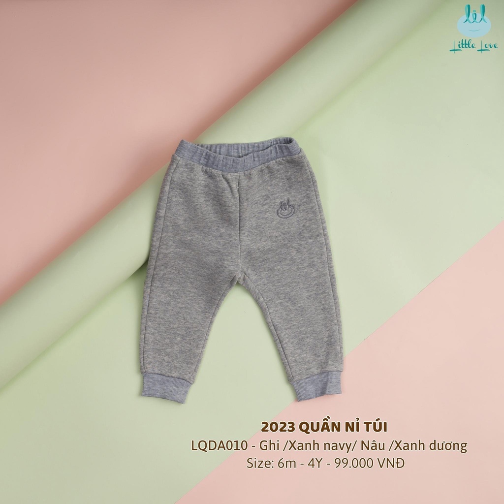 Lillte Love - Quần nỉ bo gấu cho bé trai bé gái từ 6 tháng đến 4 tuổi