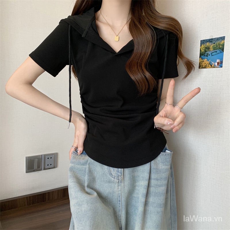 Áo Thun Tay Ngắn Có Nón plus size Cho Nữ