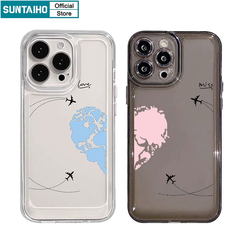 Suntaiho ốp lưng ốp iphone ngầu Trong Suốt In Hình Họa Tiết Máy Bay Ốp Điện Thoại tpu Mềm Chống Sốc Cho iphone 15 14 13 12 11 pro max ip 7 8 plus iphon x xs xr xs max