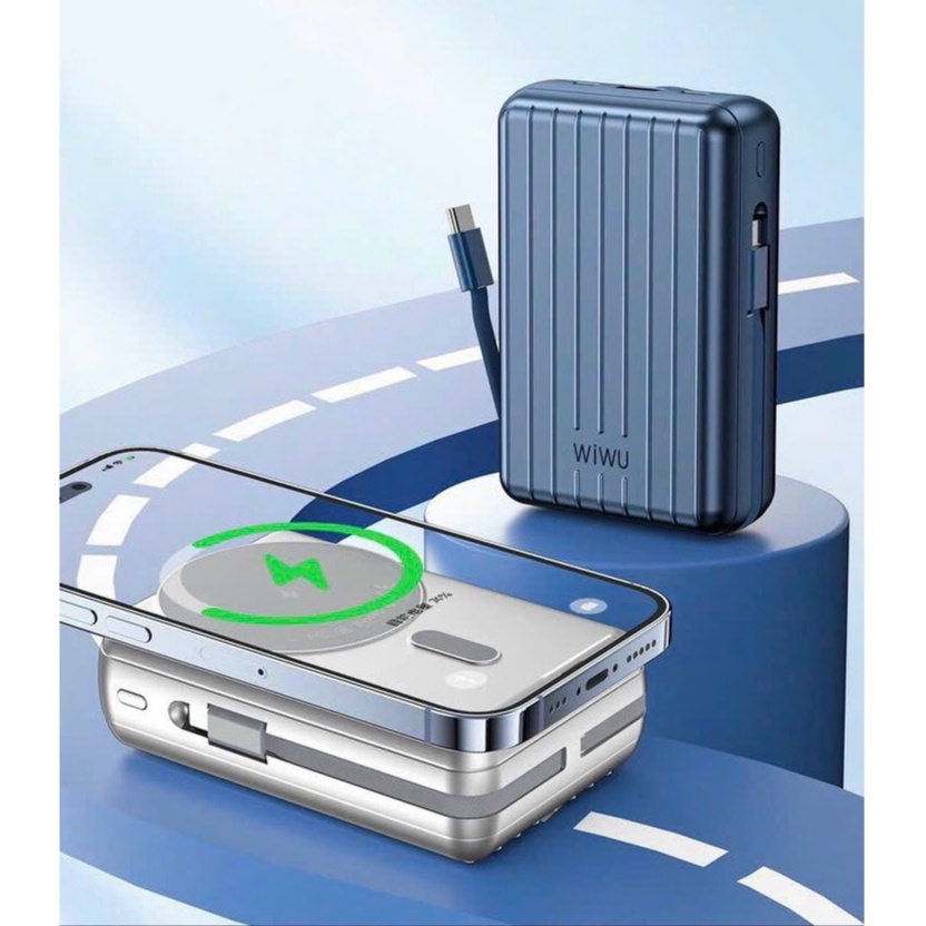 Sạc dự phòng Wiwu Trunk Series PP04 20000mAh thiết kế sạc không dây và có dây, an toàn trên máy bay