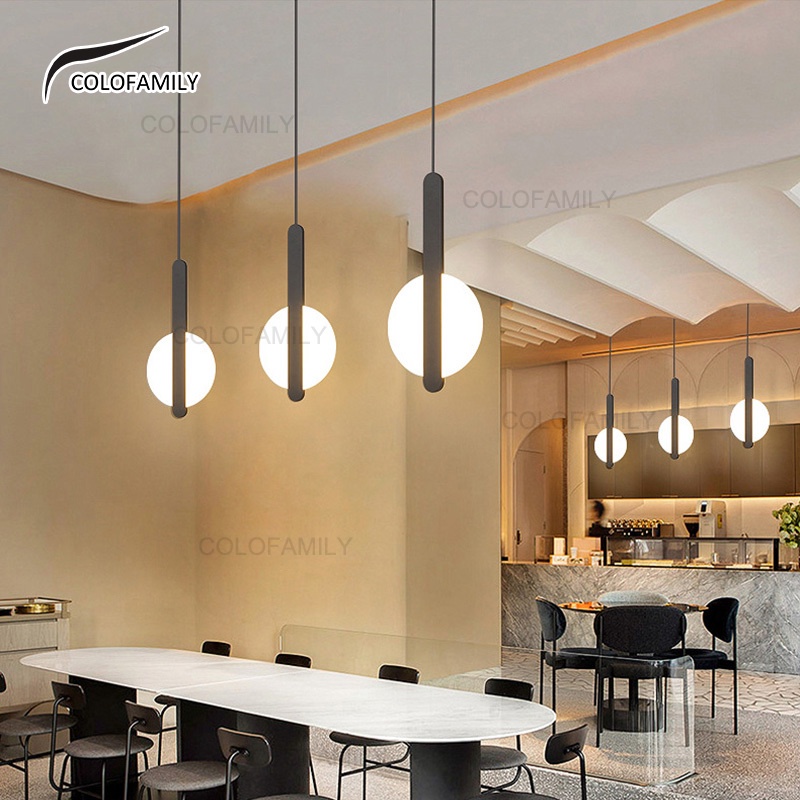 Đèn Chùm led Bằng acrylic Màu Đen Kiểu Bắc Âu Trang Trí Phòng Khách / Phòng Ngủ / Nhà Hàng