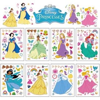 Bộ 8 miếng dán xếp hình công chúa disney dễ thương cho bé gái