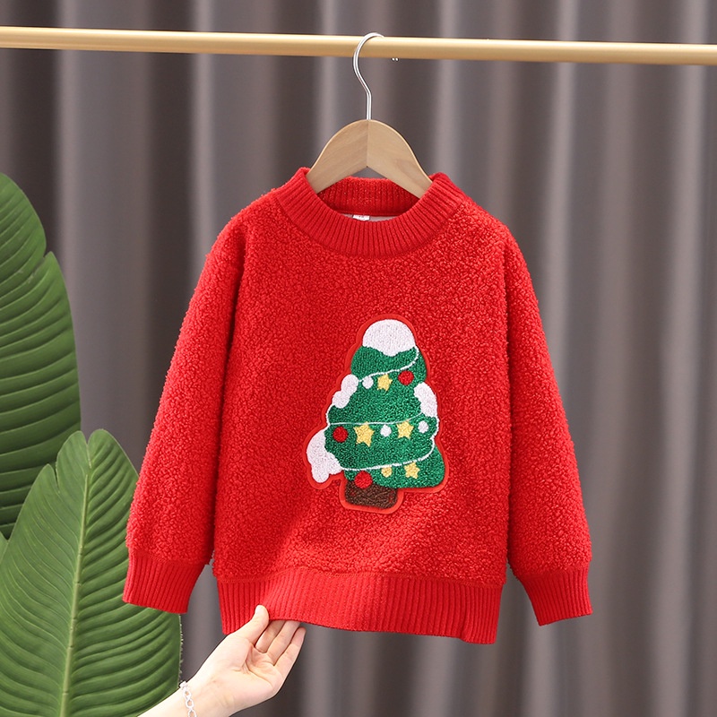 Áo Sweater Mùa Đông Phong Cách Hàn Quốc Cho Bé Trai Và Bé Gái Vải Nhung Dày Phong Cách Momchose Hàng Mới
