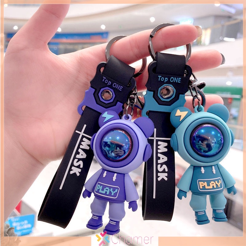 Móc Khóa Hình Gấu / Phi Hành Gia / Gấu Bông Hoạt Hình Dễ Thương Trang Trí Túi Xách / Xe Hơi