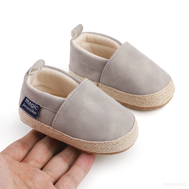 Giày Đế Mềm Chống Trượt Màu Trơn Đơn Giản Phong Cách retro Cho Bé