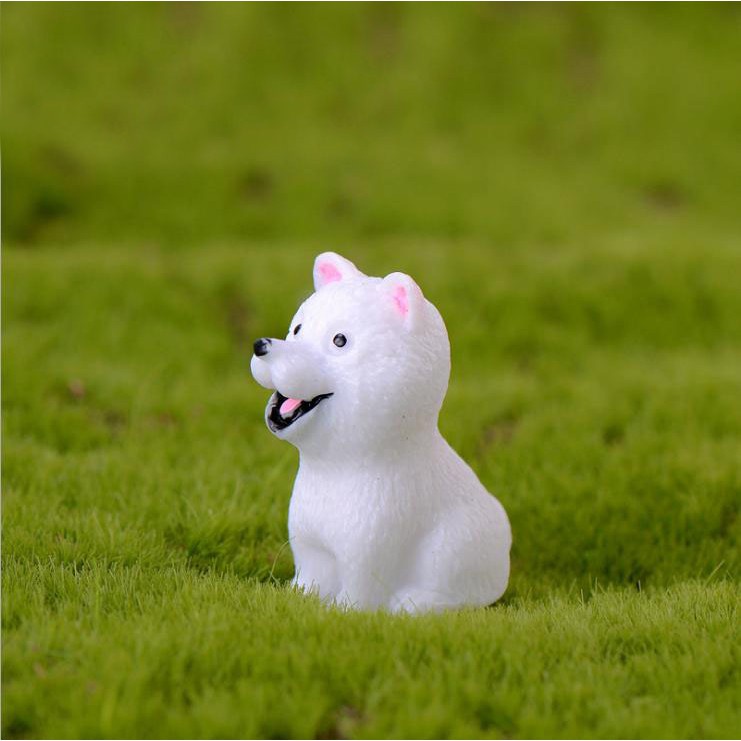 Tượng chú chó nhỏ làm terrarium, nhà mô hình, decor bàn học