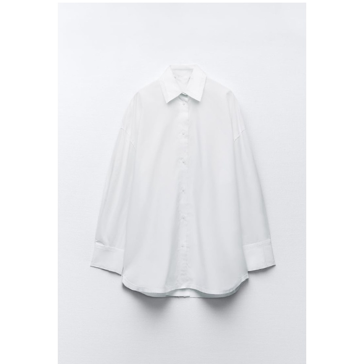Zara Áo Sơ Mi Tay Dài Dáng Rộng Cổ Bẻ Phối Hàng Nút Thời Trang Thu Đông 237200016