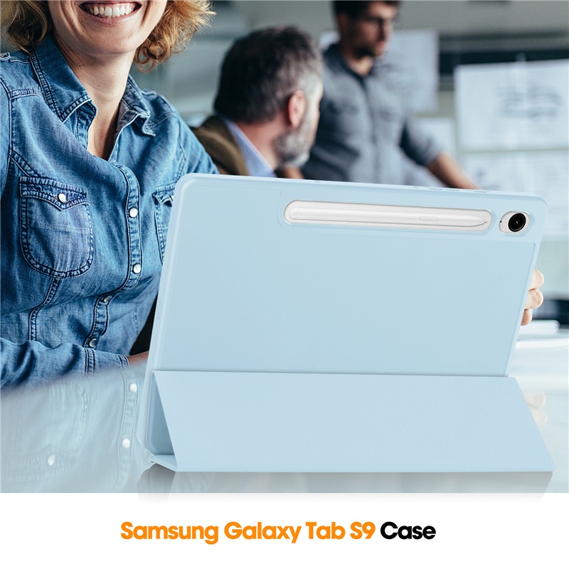 Ốp Bao Da Máy Tính Bảng tpu Có Ngăn Đựng Bút Tự Động Bật / Tắt Cho samsung galaxy tab s9 fe 11inch 2023 Smx510 sm-J516