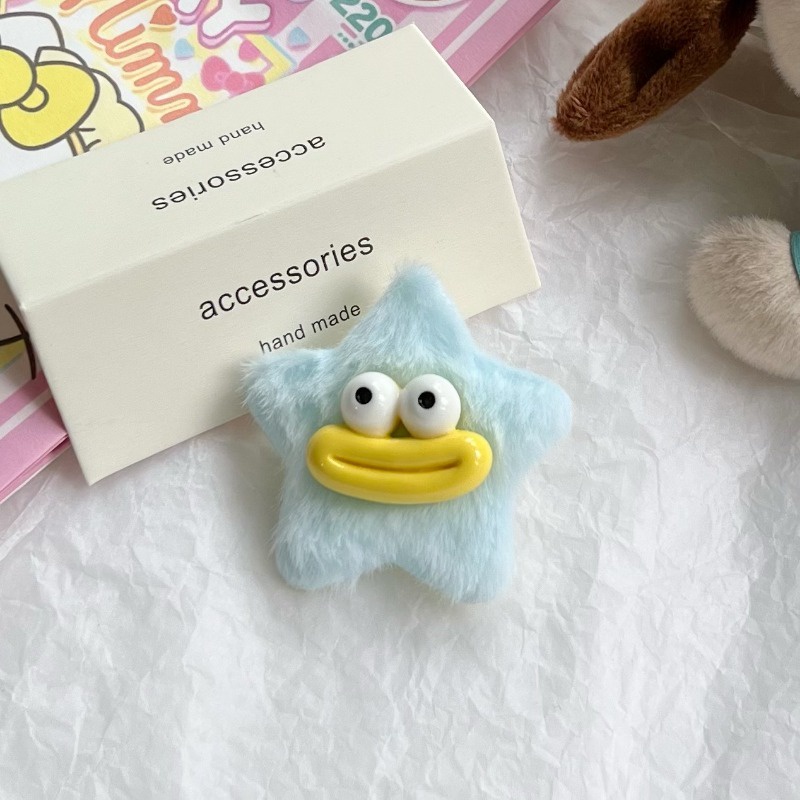 Mh Kẹp Tóc Hình Xúc Xích / Ngôi Sao / Trái Tim Nhồi Bông Dễ Thương Vui Nhộn Phong Cách Nhật Hàn Dành Cho Học Sinh