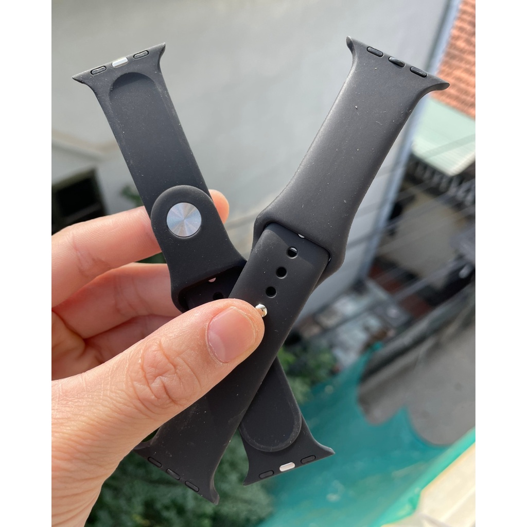 Dây Đồng Hồ Thông Minh Silicon Mềm, Loại Dày Cho Apple Watch Ultra, SE, Series 1 2 3 4 5 6 7 8 Size 42mm 44mm 45mm 49mm