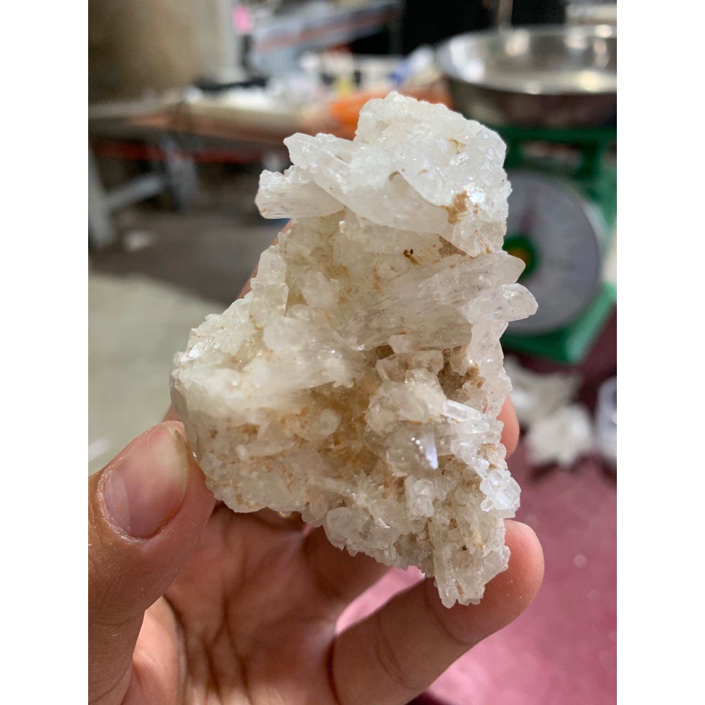 Đá thạch anh trắng nguyên bản thô dùng trang trí nhà cửa thanh tẩy năng lượng mini