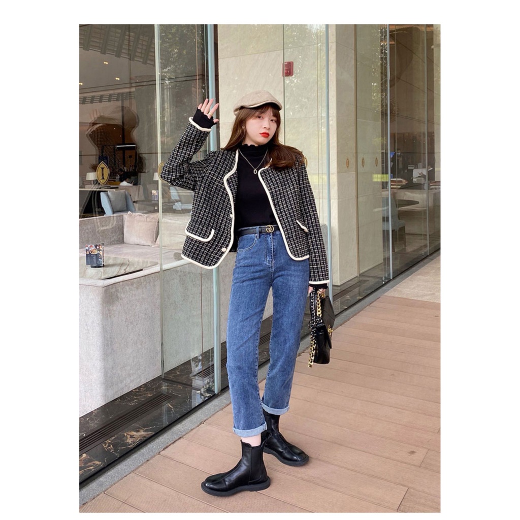 Áo Cổ Lọ Dáng Dài Màu Trơn Phong Cách Phương Tây Thời Trang Thu Đông Mới 2023